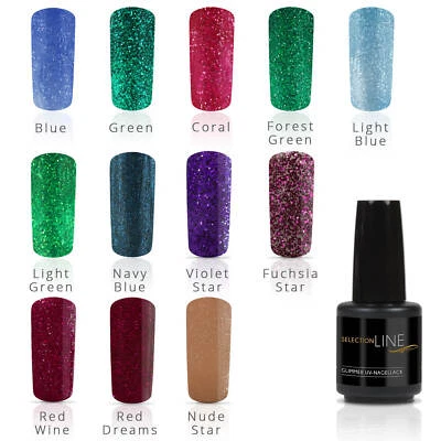 LED UV Gel Nagellack Polish Glimmer Selection Line 15ml verschiedene Farben - Bild 1 von 4