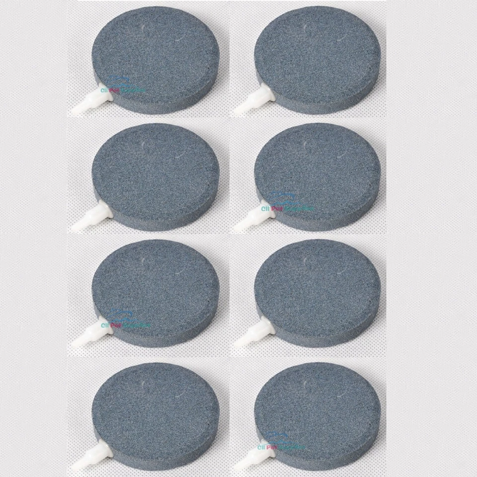 8 piezas Burbuja de Aire Disco Piedra Aireador Acuario Peces Estanque Bomba Hidropónica 3" Diámetro Foto 1 de 3