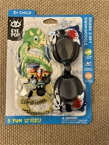 EyePop Shark 3-in-1 Swim Goggle Set for Children, Multi-Color, Unisex. - Picture 1 of 2