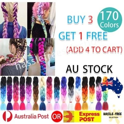 Jumbo Braiding Hair 60cm Hair Extensions Kanekalon Fiber Braid Synthetic Crochet - image 1 of 4