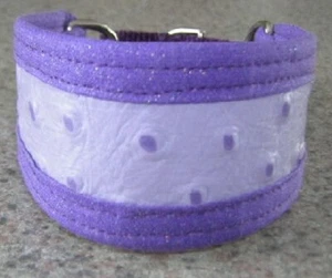 Lavender OSTRICH LEATHER PREMIER DOG COLLAR ITALIAN GREYHOUND MIN PIN XOLO - Picture 1 of 2