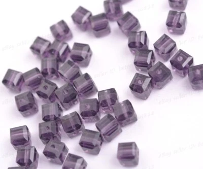 Cube Square Czech Crystal Faceted Rondelle Loose Bead Jewelry Making 4MM 6MM 8MM - Image 1 of 3