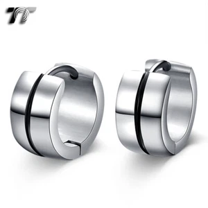 TT 316L Stainless Steel Thick Hoop Earrings (EH48) - Picture 1 of 1