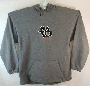Vintage Fubu Hoodie Fleece Sweatshirt Gray The Collection size L Made in USA - Picture 1 of 6