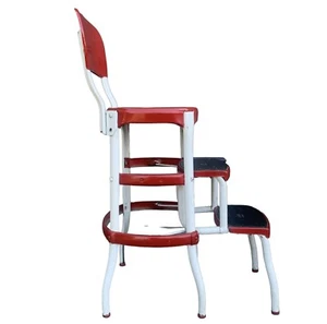 VTG MCM Cosco Red White Pull Out Step Counter Stool All Original Willing 2 Paint - Picture 1 of 4