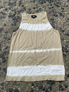 Stussy Script Logo Tank Top Size Adult S Brown White - Picture 1 of 8