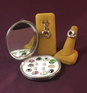 Anello in tessuto misura 5 e ciondolo a torsione, 9 Jewelpops e compatto - Foto 1 di 8