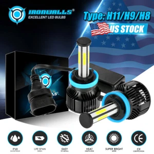 Kit de faros LED H11 H8 H9 de 6 lados 2800W 360000LM bombillas de haz alto/Lo Canbus 6500K - Imagen 1 de 12