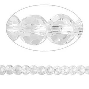 1 Strand(100) Clear 4mm Round Crystal 32 Facets Glass Beads with 1mm Hole * - Picture 1 of 1