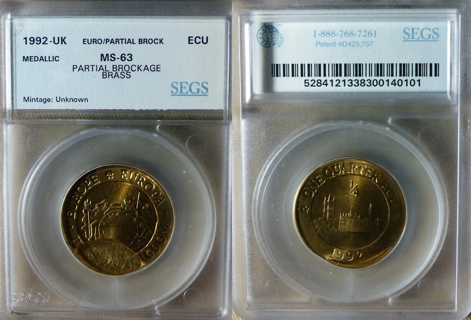 Error:Europa Pattern 1992 UK 1 Ecu Partial Brockage MS63 CT183 - Image 1 of 1