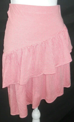 НОВАЯ красно-белая клетчатая многослойная юбка с оборками Rampage размер S (B274) - Изображение 1 из 3