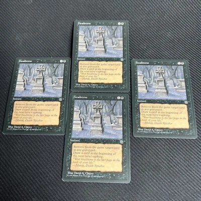 Headstone MTG Homelands Magic the Gathering Black Playset Vintage 4 - Image 1 of 4