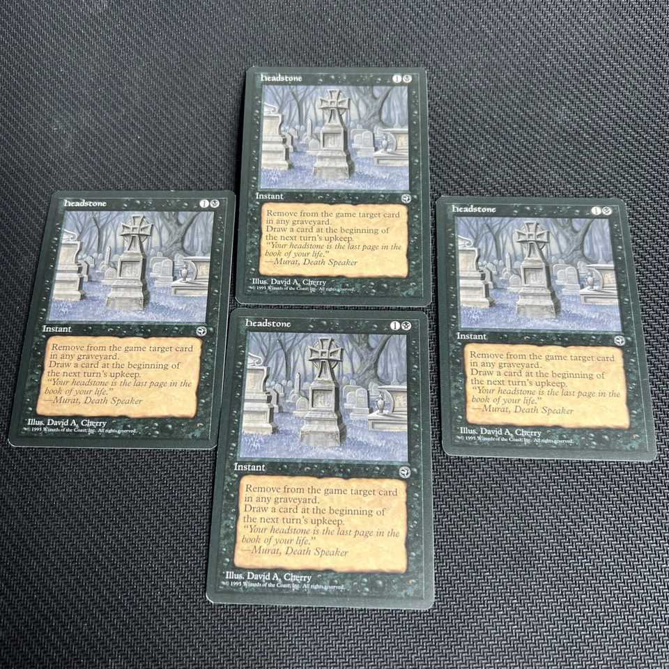 Headstone MTG Homelands Magic the Gathering Black Playset Vintage 4 - Image 1 of 4