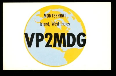 QSL Card Radio Montserrat Island VP2MDG 1980 West Indies op John ≠ B131 - Image 1 of 2