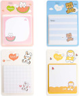 4 PCS Animal Sticky Notes Set, Kitten Kawaii Sticky Notes Cute Memo Pads, Funny 