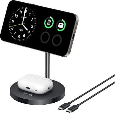 Anker MagSafe Charger Stand 2-in-1 Charging Station 15W Qi2 Certified【Upgraded】 - Image 1 of 4
