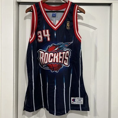 Authentic Houston Rockets Hakeem Olajuwon Vintage blue Wilson jersey. Size 48 - Image 1 of 4