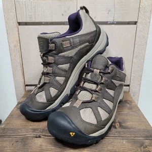 Keen Women's Size 8 - Brown Leather Purple Lining Lace Up Hiking Outdoor Shoes - Picture 1 of 8