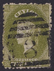 Ceylon 1863 5d Yellow-Olive SG54b Very Fine Used Cat. £275.00 - Picture 1 of 1