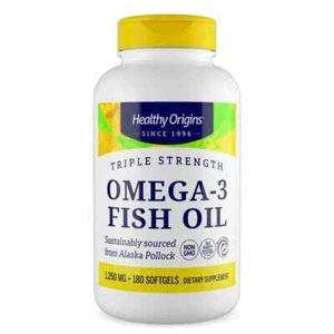 Healthy Origins - Omega-3 Fish Oil (Triple Strength) 1250mg - 180 Softgels - Picture 1 of 8
