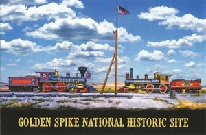 Postcard Utah Promontory Summit Golden Spike Nat'l Historic Site Railroad MINT - Picture 1 of 1