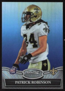 2010 Bowman Sterling Blue Refractors #/99 Patrick Robinson #29 Rookie Saints - Picture 1 of 2