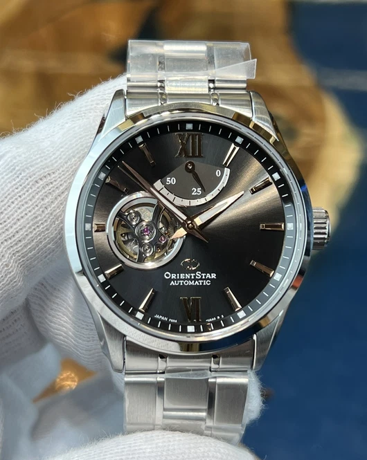 Orient Star Watch Men's Rk-at0009n Silver Gray Semi Skeleton Waterproof