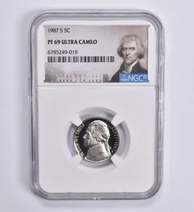 PF69 UCam 1987-S Jefferson Nickel 5c NGC Special Lbl - Picture 1 of 5
