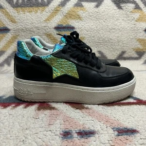 Ash Sneakers Plateauschuhe Mond Kult Narr schillernd schwarz Trainer Leder Gr. 6 - Bild 1 von 9