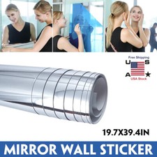 19.7x39.4 In Self Adhesive Mirror Reflective Tile Wall Stickers Film Wall Paper