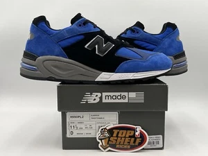 New Balance 990v2 Made In USA Blue Suede 2021 Size 11.5 Authentic Low VNDS - Picture 1 of 11