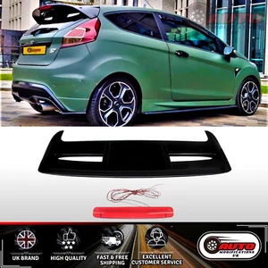 FORD Fiesta MK7 MK7.5 Rear Boot Spoiler Wing Gloss Black With Tail Lamp ST Look - Picture 1 of 9