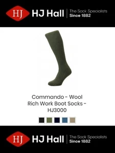 HJ Hall Commando™ HJ3000 Wool Rich Outdoor NATO Army Boot Socks (lot) All Sizes - Picture 1 of 10