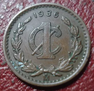 1936 MEXICO 1 CENTAVO IN VF CONDITION - Picture 1 of 2