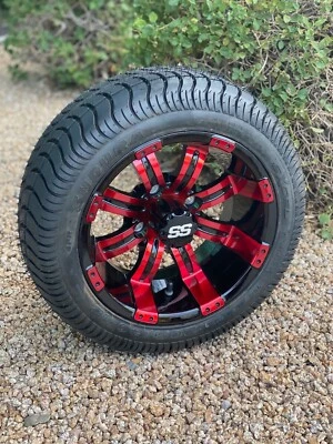 Carro de golf Excel (ROJO) rueda montada en Excel 205/30-12 DOT juego de 4 neumáticos + tacos Foto 1 de 2