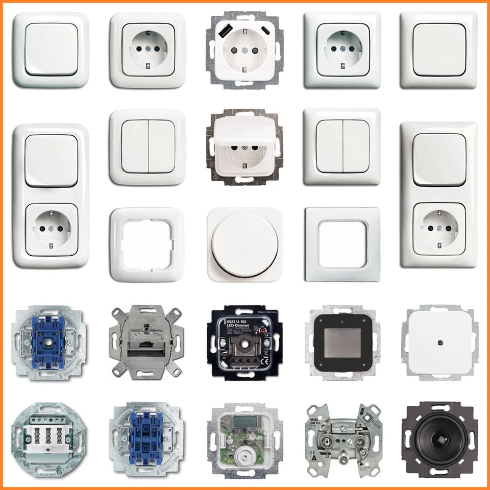 Busch Jaeger Reflex SI Alpinweiß Steckdose Schalter Taster Rahmen Busch Jäger - Bild 1 von 1