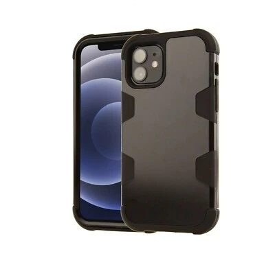Funda Compacta Armadura para Apple iPhone 12/12 Pro Cubierta PC/Negro Silicona Foto 1 de 2