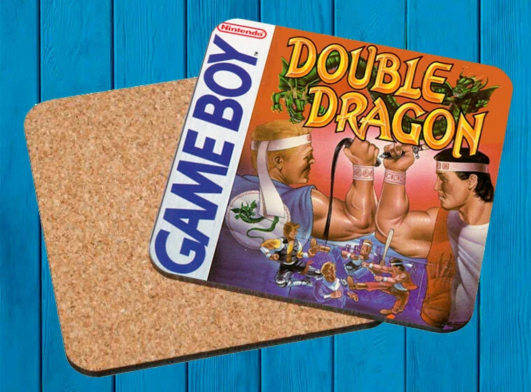 DOUBLE DRAGON NINTENDO GAME BOY POSAVASOS MADERA WOODEN COASTERS