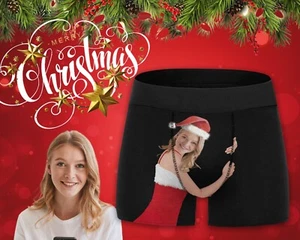 Custom Boxer With face, Personalize Men's Christmas Boxer with Face,  Custom Und - Picture 1 of 4