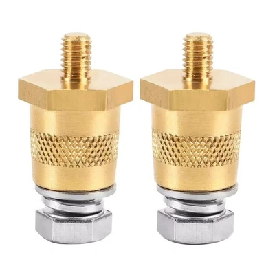 1 Pair Battery Pole Adapter Brass Battery Terminal Connector M6 Thread Install - Image 1 of 4