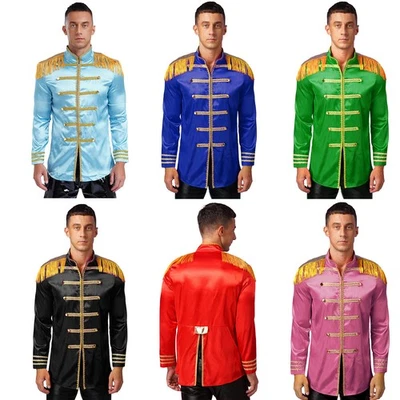 Mens Adult Fancy Dress Tassel Shoulder Hippie Music Star1960s Halloween Jacket - Image 1 of 3