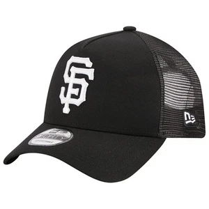 Men's New Era Black San Francisco Giants A-Frame 9FORTY Trucker Adjustable Hat - Picture 1 of 6