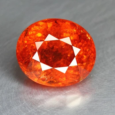 8.02 CT OVAL 11X9 MM UNHEATED NATURAL FANTA ORANGE SPESSARTITE GARNET GEMSTONE - Image 1 of 3