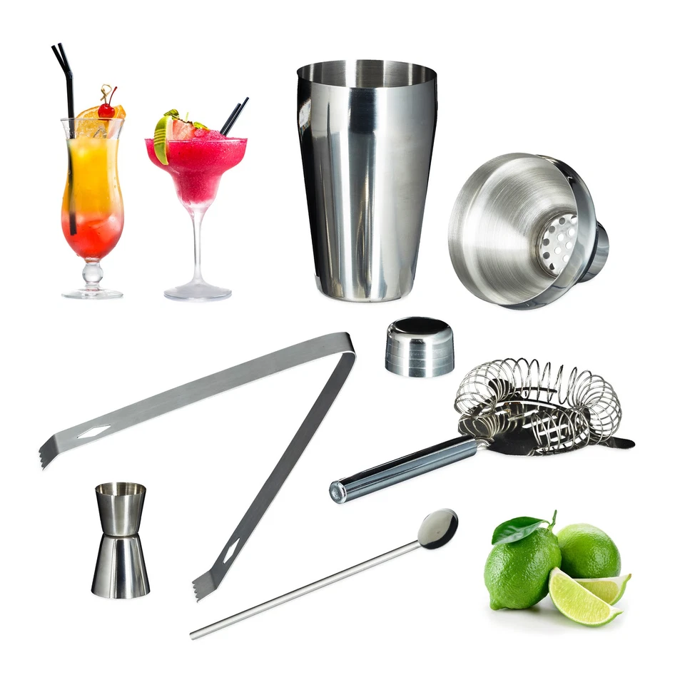 Relaxdays Cocktailset aus Edelstahl - 5-teilig (10020581)