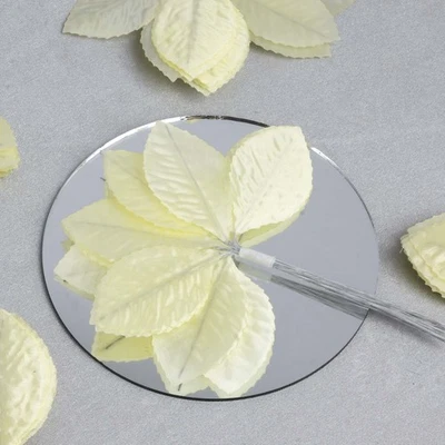 144 pcs Yellow SILK CRAFT LEAVES Leaf DIY Projects Wedding Party Kids Supplies - Image 1 of 4
