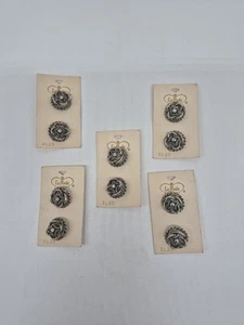 NEW Vintage LaMode Round Silver 7/8" Buttons Set of 5  - Picture 1 of 4
