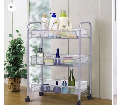  Carro de almacenamiento utilitario rodante de 3 niveles con ruedas, carro artesanal de 3 niveles negro Foto 1 de 3