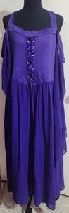 Cold Shoulder 3 XL Damen Mittelalter Kleid Schmetterlingsärmel Korsett Maxikleid - Bild 1 von 5