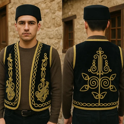 Black Turkish Waistcoat, Perfect for Costumes, Parties, Cultural Events! — 第 1/4 张图片