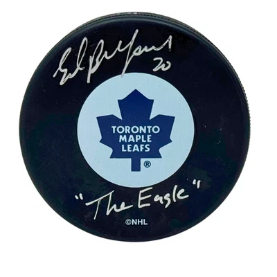 Ed Belfour Toronto Maple Leafs Signed NHL Autograph Puck Silver Auto - Image 1 of 4
